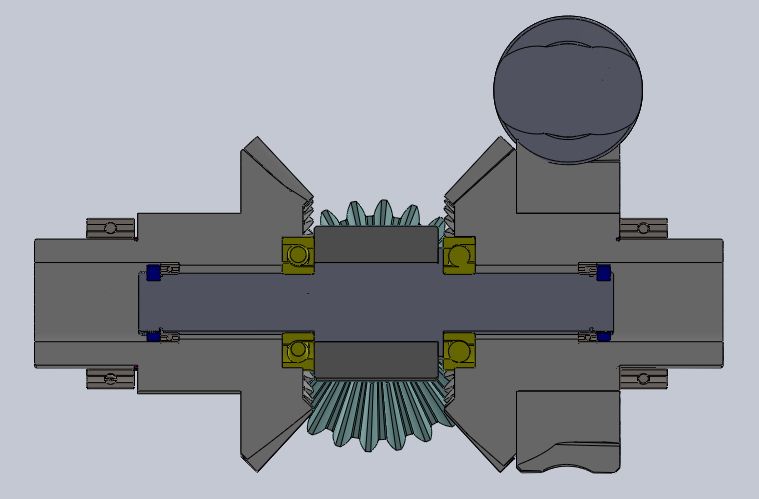 蜗轮蜗杆差动齿轮结构3D图纸 Solidworks设计